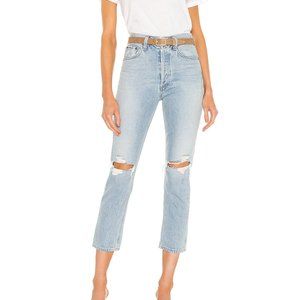 Agolde Riley Crop, Straight High Rise Jeans, 25